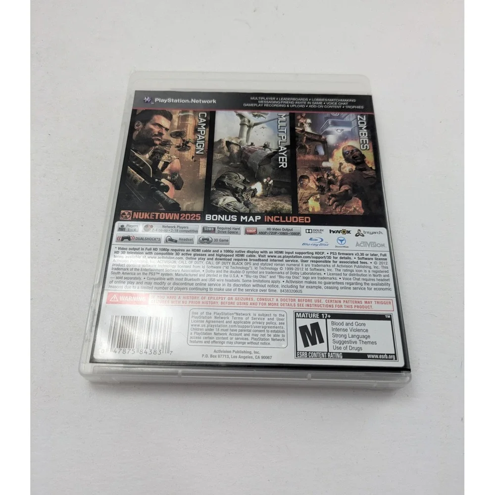Activision Call of Duty Black Ops II Sony PlayStation 3 PS3 Game Manual Included
